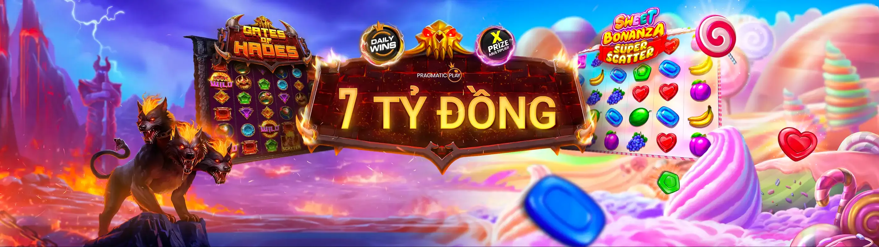 Hình ảnh chính Nổ Hũ VND789 với các biểu tượng slot game và tiền thưởng lớn